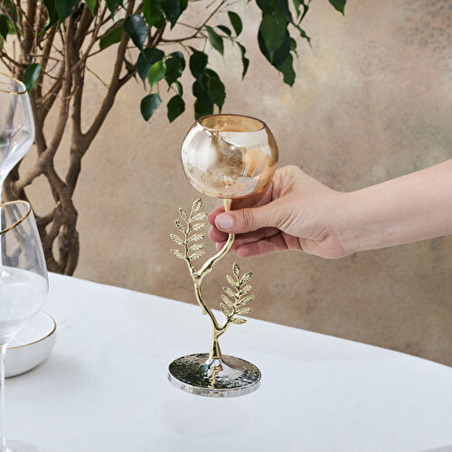 Karaca Home New Year Yılbaşı Carmenta Cam Mumluk 10x9x26 cm