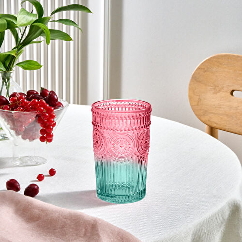 Karaca Sunflower Meşrubat Bardağı Kırmızı Yeşil 330 Ml