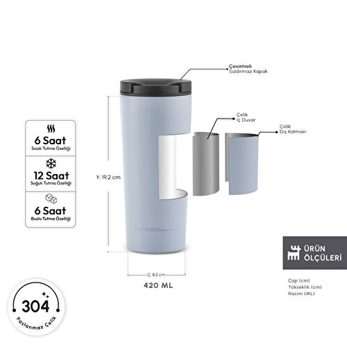 Karaca Sheeny Çelik Sızdırmaz Termos 450 ml Karaca Sheeny Çelik Sızdırmaz Termos 450 ml