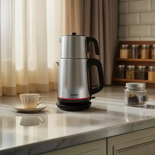 Homend Royaltea 1711h Çelik Çay Makinesi Inox Siyah 