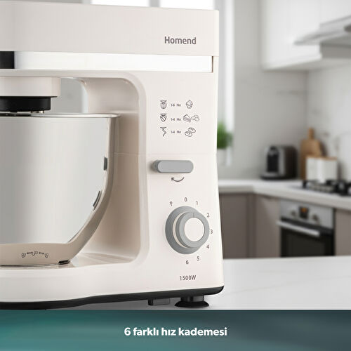 Homend Profashion 3063H Hamur Yoğurma Makinesi Krem 1500W 5L