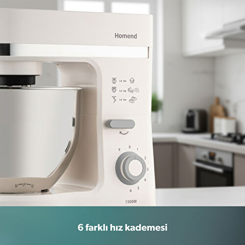 Homend Profashion 3063H Hamur Yoğurma Makinesi Krem 1500W 5L Homend Profashion 3063H Hamur Yoğurma Makinesi Krem 1500W 5L