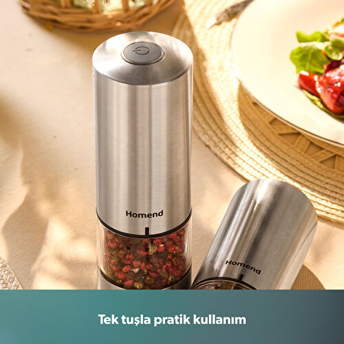 Homend Grindgo 6003H Şarjlı Baharat Değirmen Seti