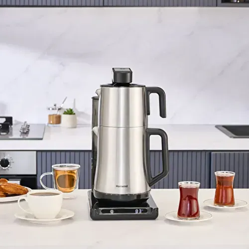 Homend Smart Royaltea Plus 1781H 2 in 1 Wifi Otomatik Çay ve Türk Kahve Makinesi Inox 