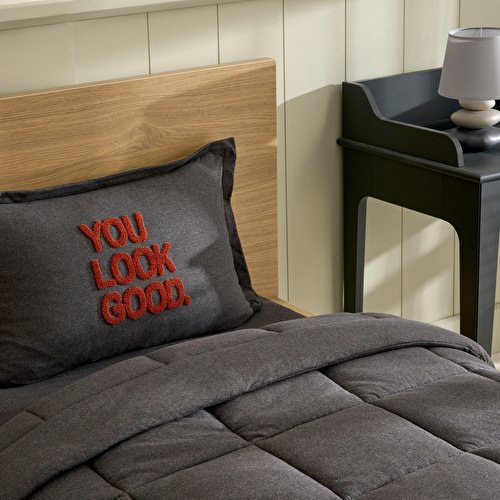 Karaca Home Motto Cotton Comfort Tek Kişilik Antrasit Uyku Seti