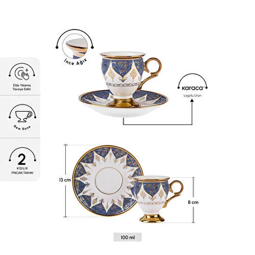 Karaca Merve 2 Kişilik Kahve Fincan Takımı 100 ml