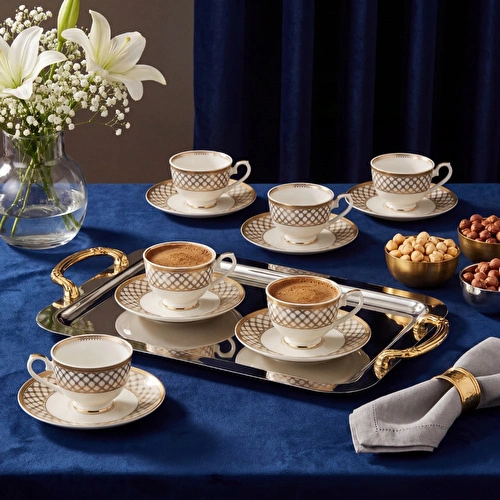 Weimar Bertha Of Swabia 12 Parça 6 Kişilik Kahve Fincan Takımı