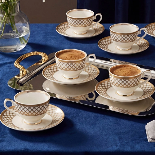 Weimar Bertha Of Swabia 12 Parça 6 Kişilik Kahve Fincan Takımı