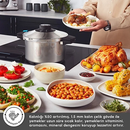 Karaca Quick And Safe İndüksiyon Tabanlı Düdüklü Tencere 7 Lt Karaca Quick And Safe İndüksiyon Tabanlı Düdüklü Tencere 7 Lt