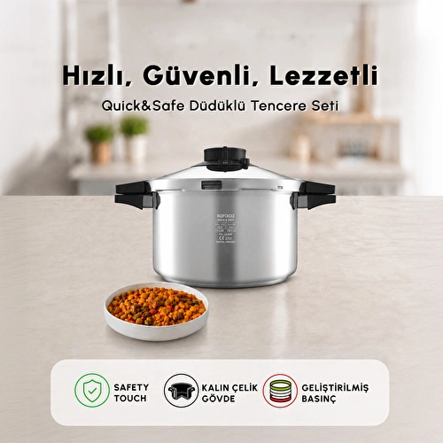 Karaca Quick And Safe İndüksiyon Tabanlı Düdüklü Tencere 7 Lt