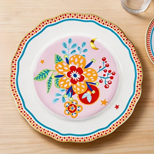 Baci Milano Mamma Mia Çiçek Desenli Servis Tabağı 28 cm