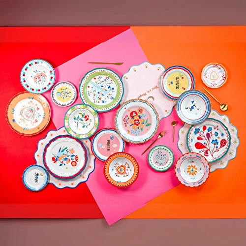 Baci Milano Mamma Mia Çiçek Desenli Servis Tabağı 28 cm