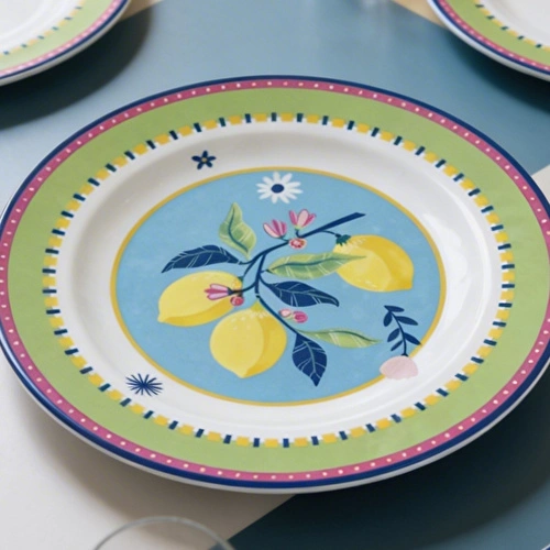 Baci Milano Mamma Mia 6'lı Limon Desenli Yemek Tabağı Seti 28 cm