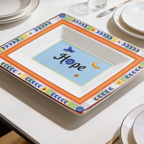 Baci Milano Mamma Mia Hope Yazılı Dikdörtgen Tabak 19,5 cm x 15,5 cm Baci Milano Mamma Mia Hope Yazılı Dikdörtgen Tabak 19,5 cm x 15,5 cm