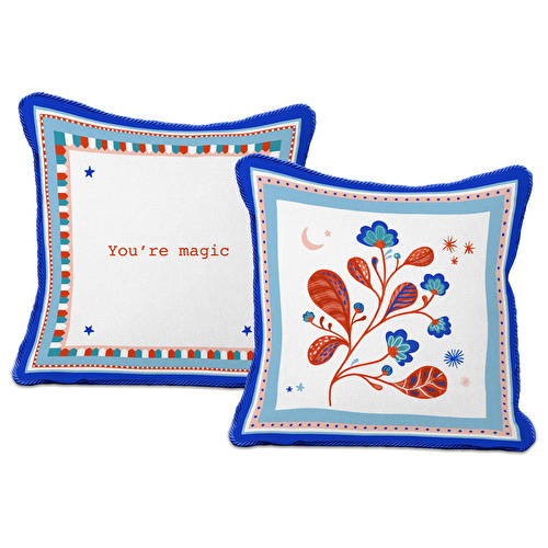 BACI MILANO MAMMA MIA LEAVES YASTIK COTTON 60X60 CM
