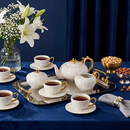 Weimar Royal Pumpkin 21 Parça Pasta Takımı Beyaz