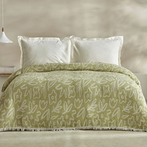 Karaca Home Bouquet Çİft Kişilik Müslin Pike Yeşil