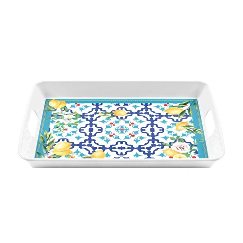 Guzzini Flower&Lemon Dikdörtgen Tepsi Melamin 47,7 x 34 cm