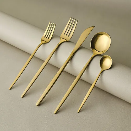 Karaca Orion 30 Parça 6 Kişilik Çatal Kaşık Bıçak Takımı Matte Gold