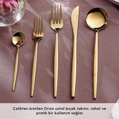 Karaca Orion Gold 6 Kişilik 30 Parça Çatal Kaşık Bıçak Takımı