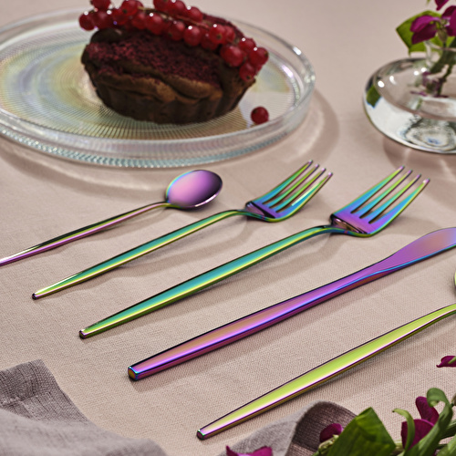 Karaca Orion Çok Renkli 6 Kişilik 30 Parça Çatal Kaşık Bıçak Takımı