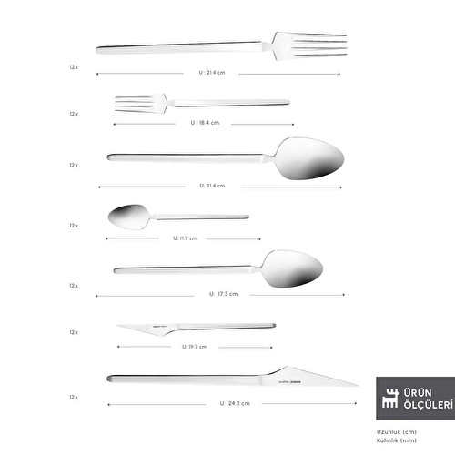 Karaca Elegance Glacial Platin 12 Kişilik 84 Parça Çatal Kaşık Bıçak Takımı Karaca Elegance Glacial Platin 12 Kişilik 84 Parça Çatal Kaşık Bıçak Takımı