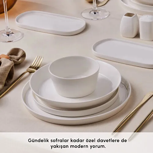 Karaca Forever Bone Bomo 53 Parça 12 Kişilik Yemek Takımı