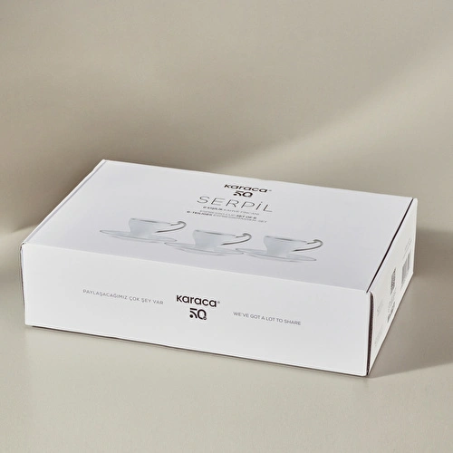 Karaca Serpil 6 Kişilik Kahve Fincan Takımı Platin 100 ml