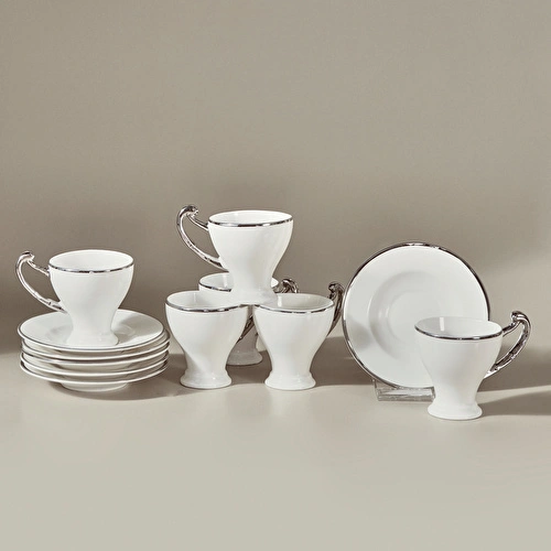 Karaca Serpil 6 Kişilik Kahve Fincan Takımı Platin 100 ml