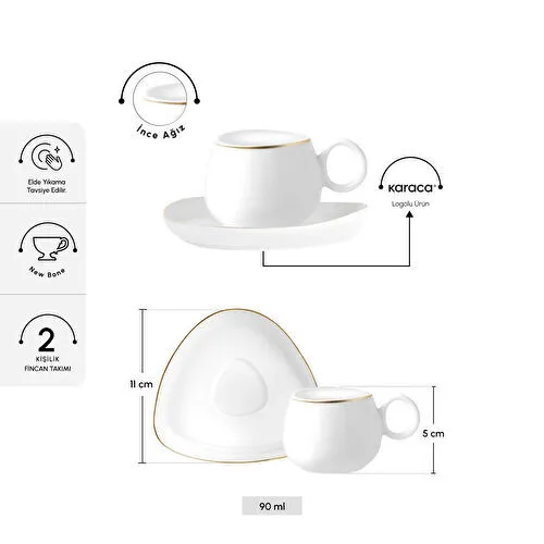 Karaca Streamline Tribe 2 Kişilik Kahve Fincanı 90 ml