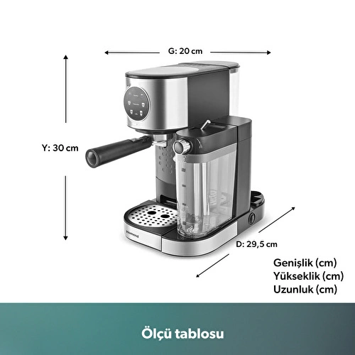 Homend Coffeebreak 5015H Süt Köpürtücülü Otomatik Espresso Makinesi 700 ml 1470W Homend Coffeebreak 5015H Süt Köpürtücülü Otomatik Espresso Makinesi 700 ml 1470W