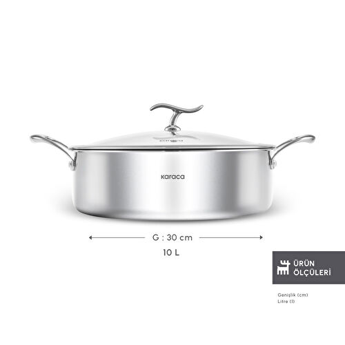 Karaca Plasma Steel 3Ply İndüksiyon Tabanlı Çelik Pilav/Karnıyarık Tencere 30 Cm Karaca Plasma Steel 3Ply İndüksiyon Tabanlı Çelik Pilav/Karnıyarık Tencere 30 Cm