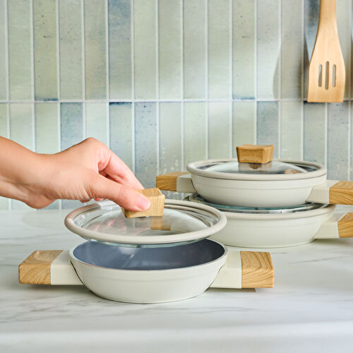 Karaca x Refika Swiss Crystal Creamy Wood 6 Parça Sahan Seti