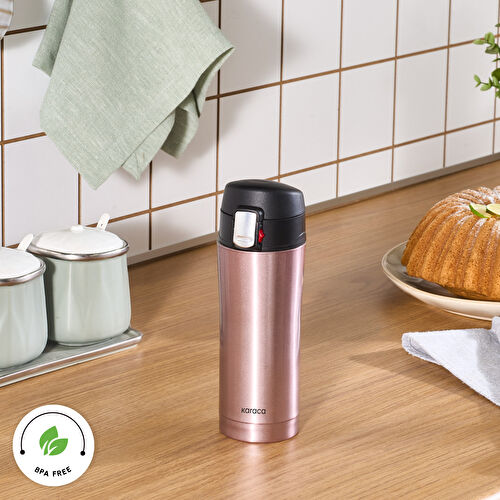 Karaca Pluton Çelik Sızdırmaz Termos Rose Gold 350 ml Karaca Pluton Çelik Sızdırmaz Termos Rose Gold 350 ml
