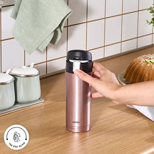 Karaca Pluton Çelik Sızdırmaz Termos Rose Gold 350 ml Karaca Pluton Çelik Sızdırmaz Termos Rose Gold 350 ml