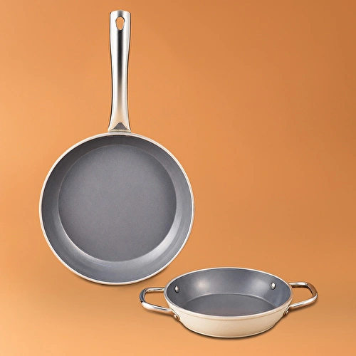 Karaca x Refika Swiss Crystal Creamy Metal Tava Sahan Set Cream
