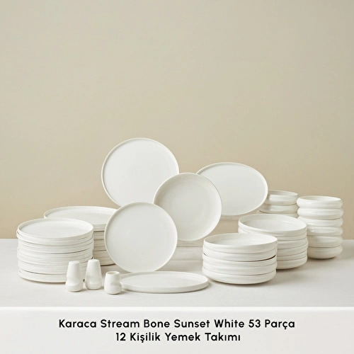 Karaca Stream Bone Sunset White 53 Parça 12 Kişlik Yemek Takımı