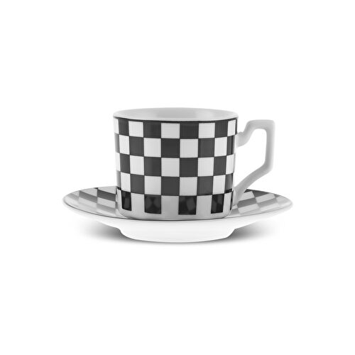 Karaca Geometrik 6 Kişilik Kahve Fincan Takımı 90 ml Siyah Beyaz Karaca Geometrik 6 Kişilik Kahve Fincan Takımı 90 ml Siyah Beyaz