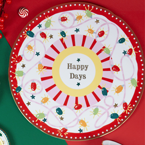 Baci Milano Mamma Mia Happy Days Yazılı Servis Tabağı 32 cm