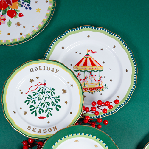 Baci Milano Mamma Mia Atlıkarınca Desenli Yemek Tabağı 28 cm