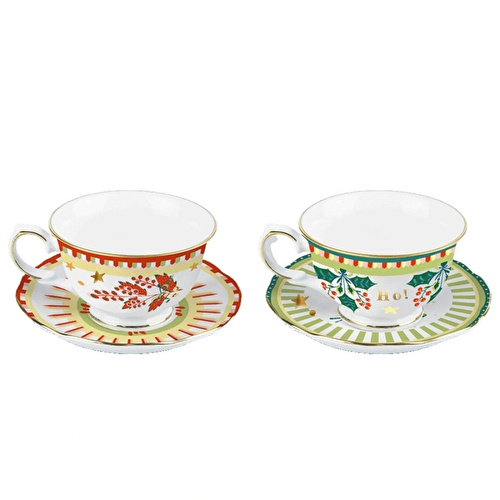 Baci Milano Mamma Mia Yaprak Desenli 2'li Çay Fincan Seti Baci Milano Mamma Mia Yaprak Desenli 2'li Çay Fincan Seti