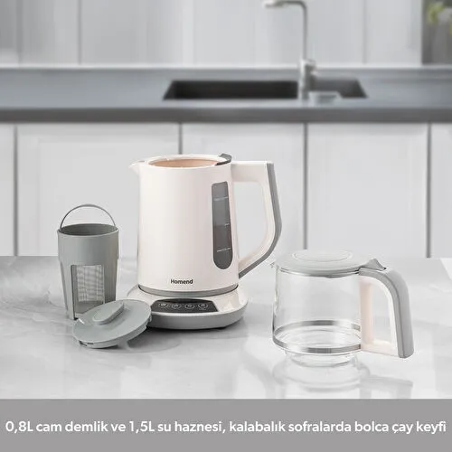 Homend Royaltea 1757H Konuşan Çay Makinesi Beyaz