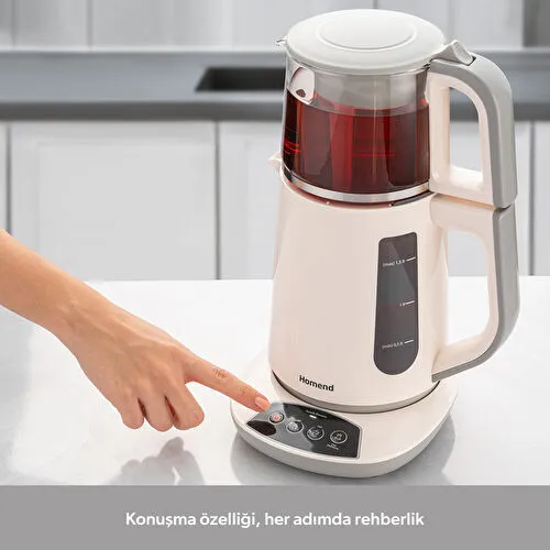 Homend Royaltea 1757H Konuşan Çay Makinesi Beyaz