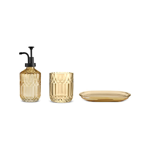 Karaca Home Bellino 3 Parça Banyo Aksesuar Seti Amber