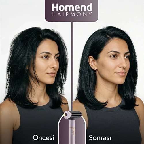 Homend Hairmony 4606H Saç Şekillendirici ve Kurutma Seti Mor