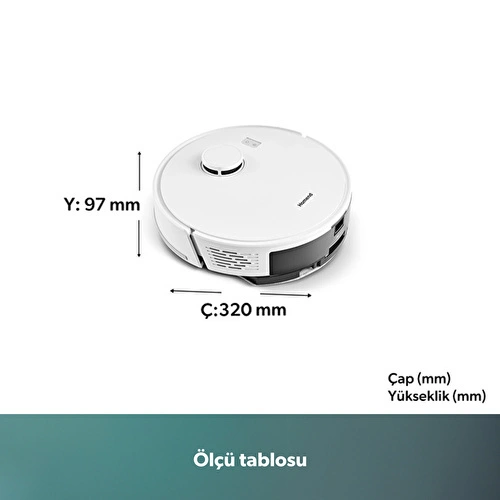 Homend Alex Laser Power 1289H Otomatik Boşaltım Sistemli Yeni Nesil Moplu Robot Süpürge Beyaz