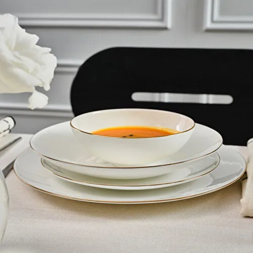 Karaca Fine Pearl Extra Chanak 55 Parça 12 Kişilik Yemek Takımı Gold