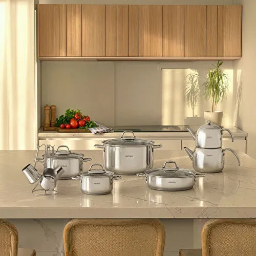 Karaca Belgrad İndüksiyon Tabanlı 15 Parça Çelik Çeyiz Seti