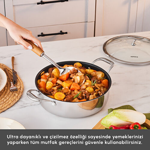 Karaca Plasma Steel 316+ 3Ply Karnıyarık Tencere 26 cm