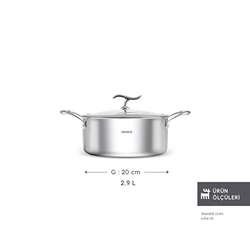 Karaca Plasma Steel 316+ 3Ply Tencere 20 cm